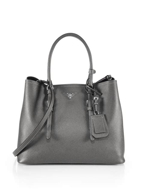 prada saffiano medium purse gray|Prada saffiano leather crossbody bag.